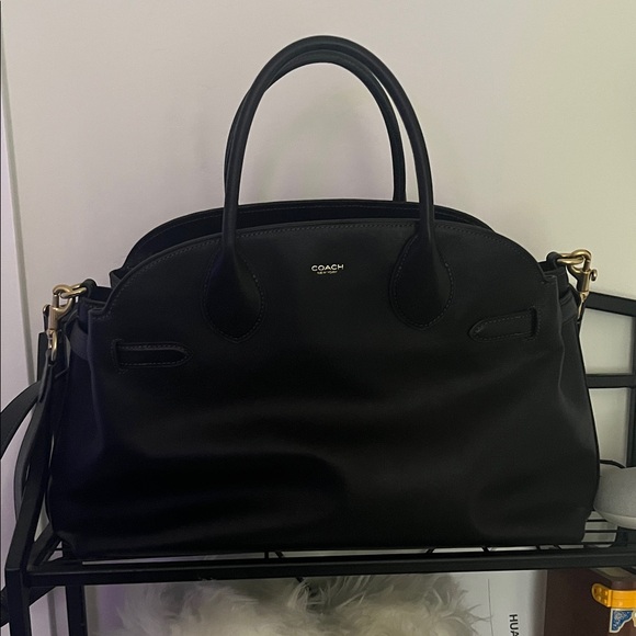 Coach Handbags - Coach Black/brass Empire Carryall 40 Leather Handbag